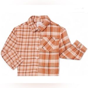 Wonder Nation Girls Plaid Flannel Kids Shirt size 5T